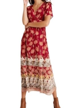 Madewell Tulip Sleeve "Tall Sunflowers" maxi dress - 6.           Y15